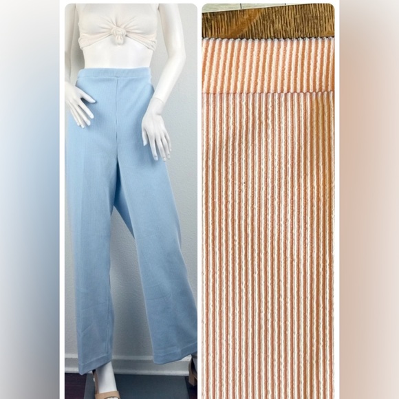 Queen Casuals Pants - Vintage 70s Pinstripe High Waist Wide Leg Pant